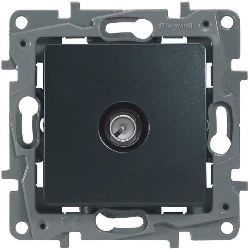 Розетка TV Проходная без рамки Legrand Etika 1-м. антрацит картинка